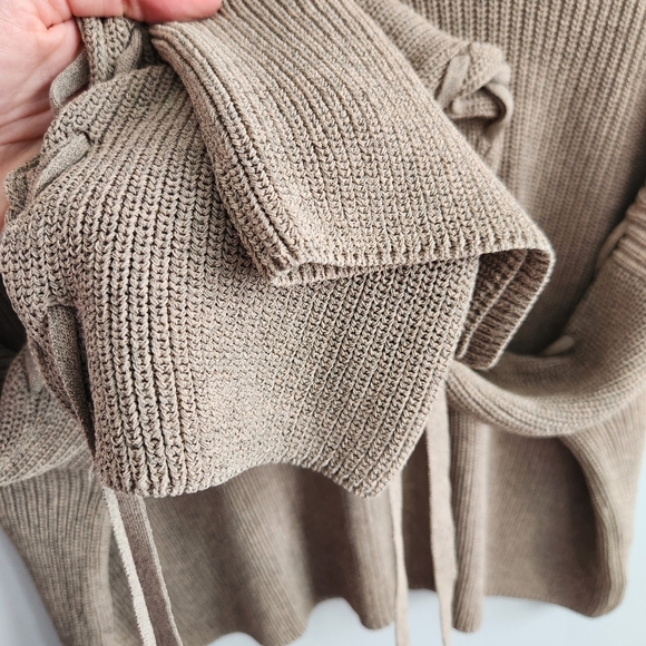 ARITZIA Wilfred Salome Knit Top Pullover Lace Up Sleeves Earth Fairy Goblincore - Picture 5 of 11